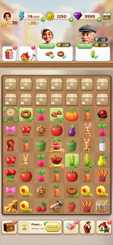 Merge Sweet Home game board