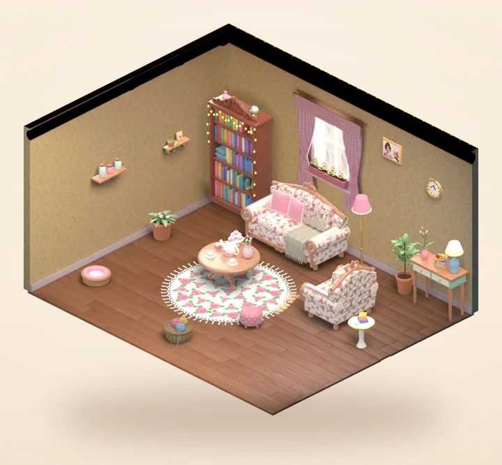 A finished cozy living room